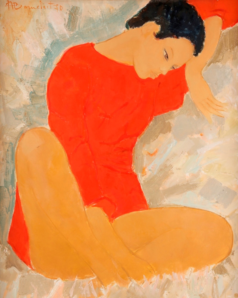 Seated woman dated 1970.