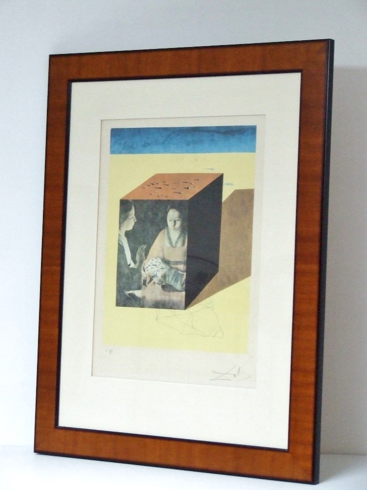 Salvador-DALI (1904 – 1989) Etching and lithography – Caring for a surrealistic watch, 1971 – With frame