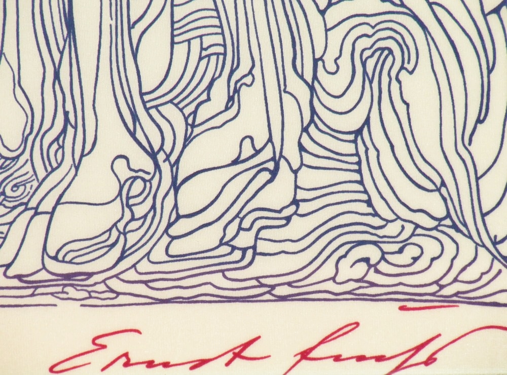 Ernst FUCHS (1930 – 2015) Lithography on silk – Nymph, 1984