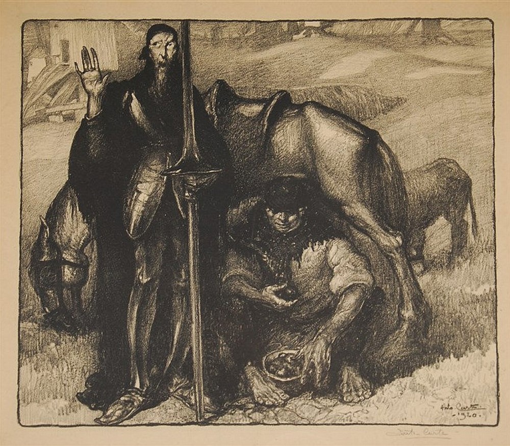 Don Quichotte &  Sancho Panza dated 1920