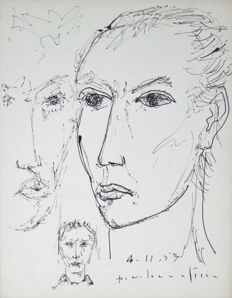 Study of faces dated 1953