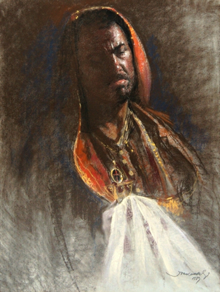 Portrait of Placido Domingo as Othello, dated 1989