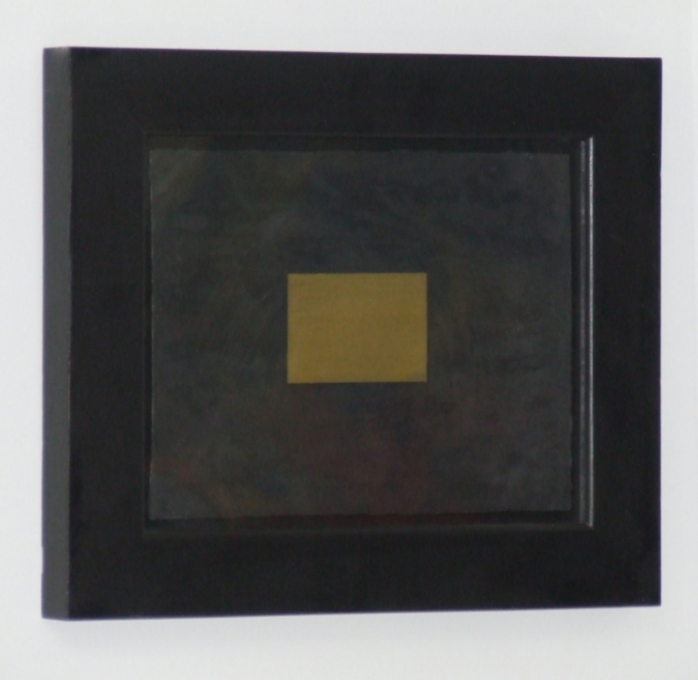 Untitled; Black and gold composition circa 2002 – With frame