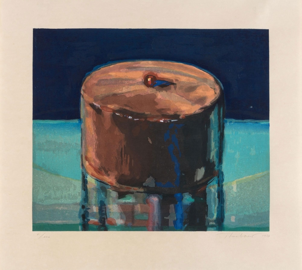 Wayne THIEBAUD (1920) Woodcut, Dark cake, 1983 – PNG – YLA