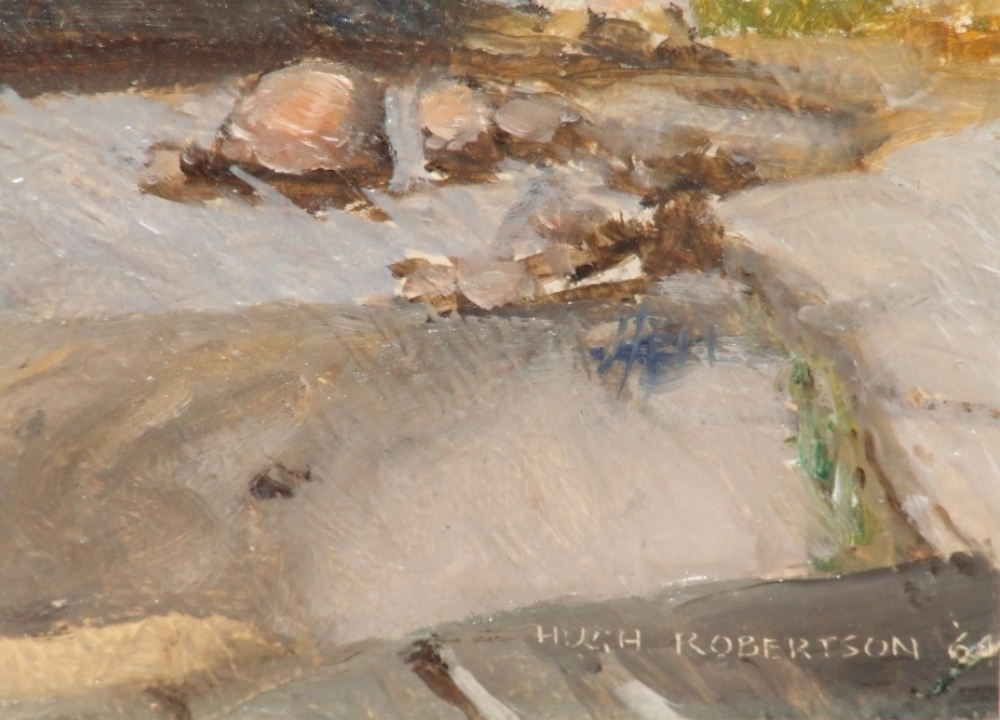 Hugh Douglas ROBERTSON (1900-1996) – Oil on panel – River side – the Georgian Bay, 1964 – Signature – YLA