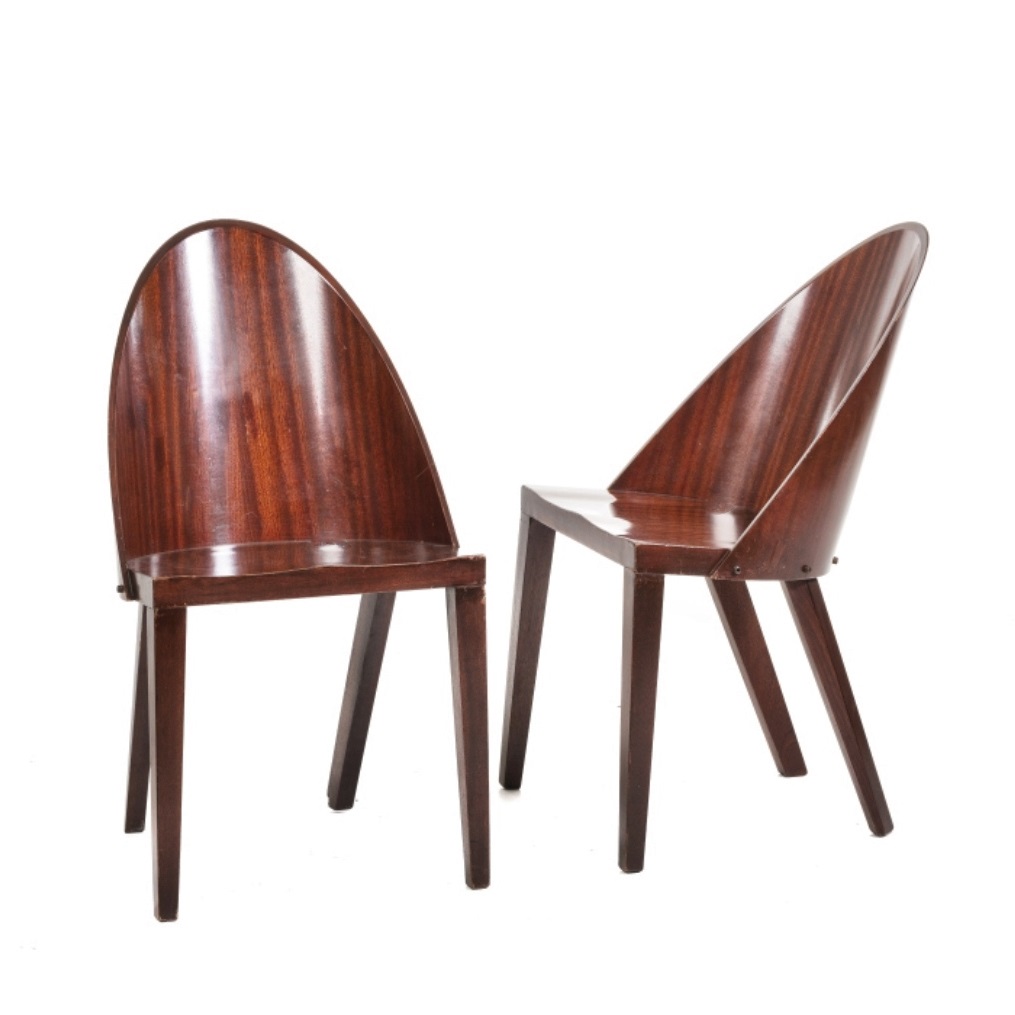 Pair of wooden chairs circa 1980